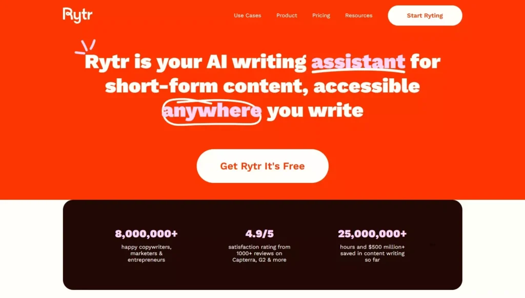 Rytr
is your AI writing